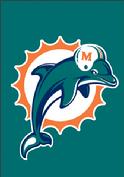 MIAMI DOLPHINS APPLIQUED GARDEN FLAG