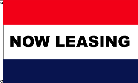 Now Leasing Red White Blue Flag