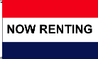Now Renting Red White Blue Flag