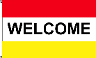 Welcome Red White Yellow Flag
