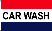 Car Wash Red White & Blue Flag