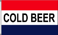 Cold Beer Red White Blue Flag