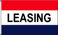 Leasing Red White Blue Flag